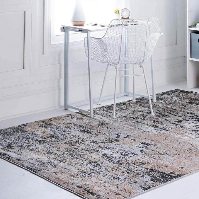 Rugs.com Leipzig Collection Area Rug – 9X12 Beige Low-Pile Rug Perfect by Rugscom