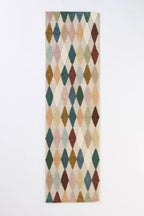 Hand-Tufted Wool Rug with Multicolor Diamond Pattern - Image 5