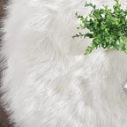 Latepis White Round Rugs 6ft Faux Fur Sheepskin Circle Rug - Image 6