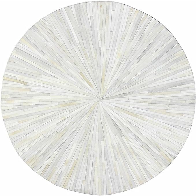 Faux Cowhide Round Area Rug | Non-Slip Leather Floor Carpet by SNALFEHOME