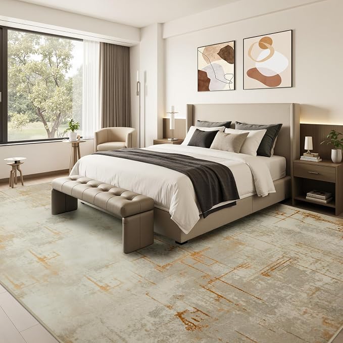 Joydeco 8x10 Area Rugs for Living Room, Washable Modern Abstract Non Slip Soft - Image 6