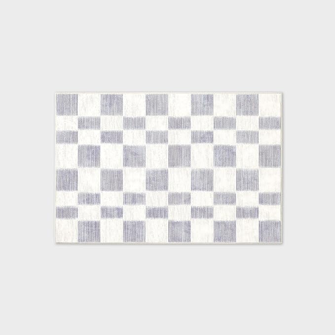 EVERGRACE Checkered Plaid Area Rug 2x3, Soft Fuzzy Faux Wool Rugs Washable Anti - Image 7
