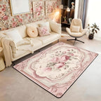 French Country Floral 3x5 Area Rug Pink Rose Rugs by Erosebridal