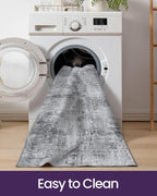 DEXI Hallway Runner Rug 3x8, Modern Abstract Non Slip Thin Soft Runners Carpet - Image 9