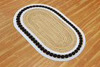 Flatweave Runner 2.6x16 Oval Kilim Jute Runner Hand Braided Jute Thick 0.27" - Image 7