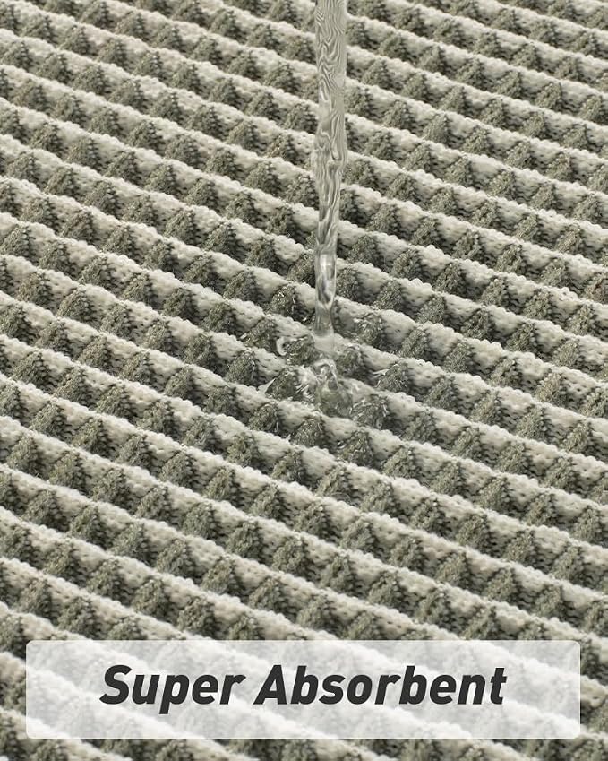 AMOAMI Upgraded Waffle Bath Mat, Super Absorbent Non Slip Bath Mats - Image 3