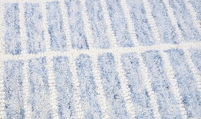 Hand-Tufted 100% Wool Area Rug – Unique Modern Geometric Grid Pattern, Soft - Image 7