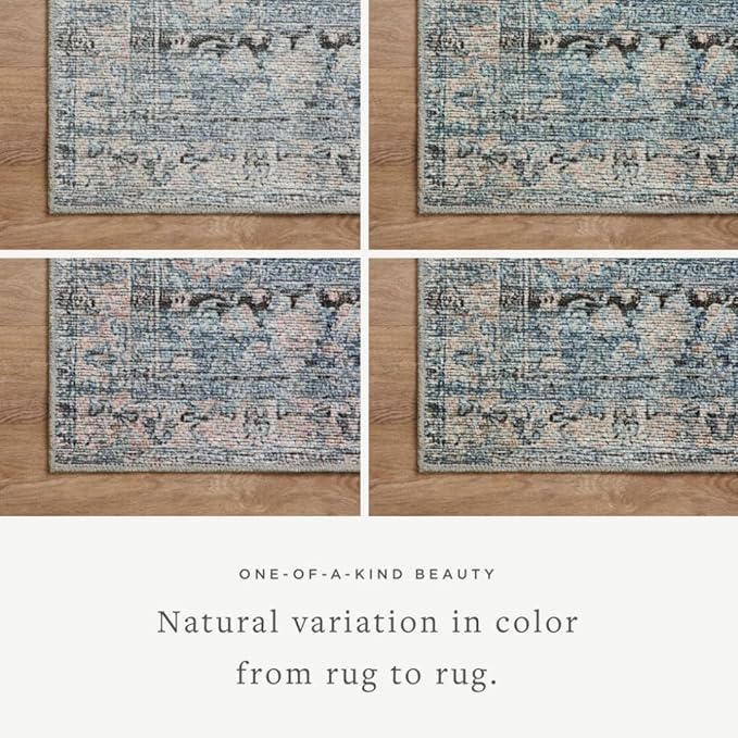 Loloi Amber Lewis Billie Collection, Denim & Blush 6'-0" x 9'-0" Area Rug – - Image 6