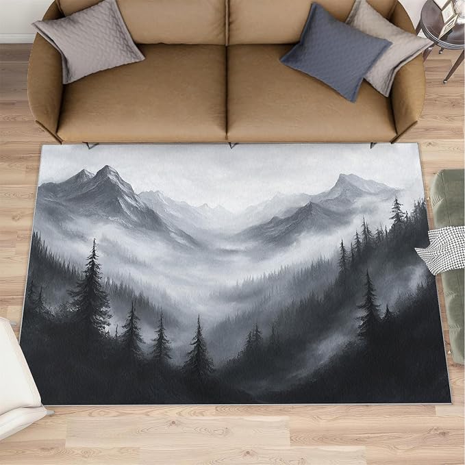 Misty Forest Rugs for Bedroom by Unknown