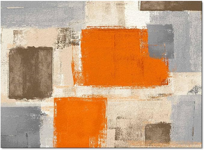 Orange Rectangular Area Rugs for Living Room Bedroom 3 x 5 ft Abstract Paint by Libaoge