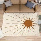 Boho Sun Area Rugs 6x8ft, Radiant Sunburst Living Room Area Rug, Geometric by Unknown