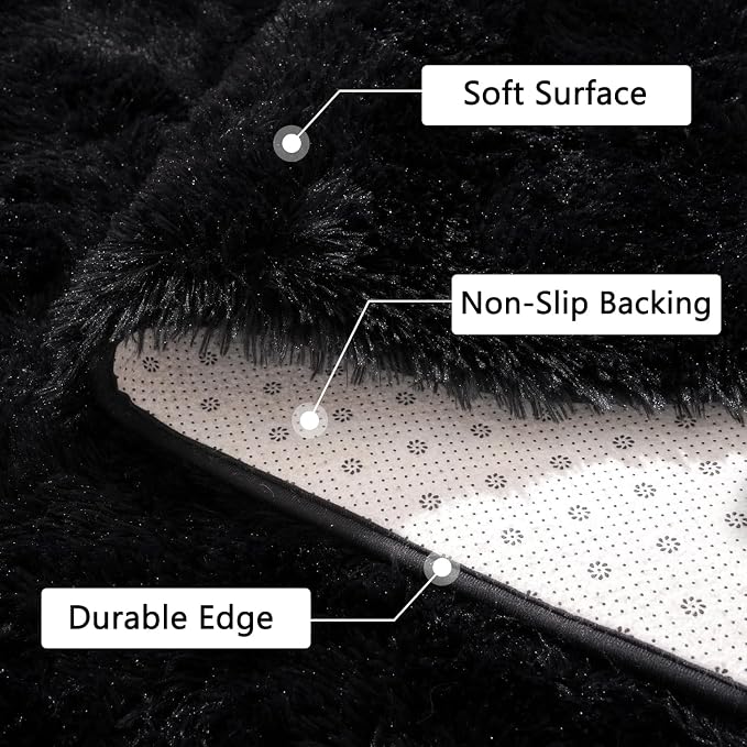 Beglad Fluffy Area Rugs 3 x 5 Feet, Modern Minimalist Style Shag Rugs, Non-Slip - Image 7