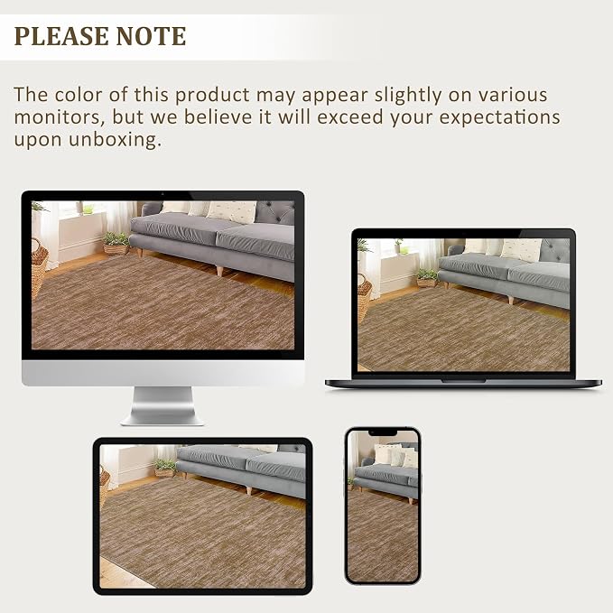 RUGSREAL Living Room Area Rug 10x13 Modern Solid Color Large Bedroom Rug - Image 7