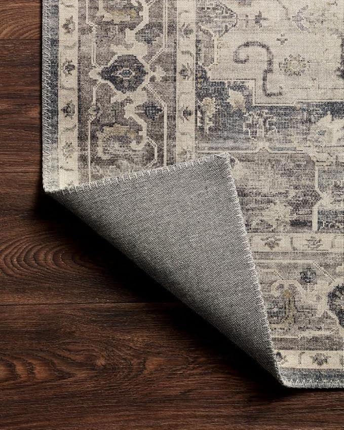 Loloi Hathaway Collection HTH-05 Steel/Ivory 5'-0" x 7'-6", .25" Thick Area Rug - Image 9