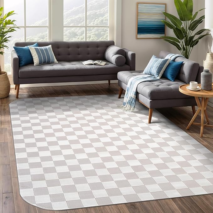 Beverly Rug Modern Geometric Area Rug 5x7 Low-High Pile Durable Soft Abstract - Image 5