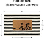 Striped Outdoor Rugs 3'x5', Cotton Hand Woven Rug Front Door Mat, Washable - Image 2
