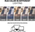 Rugshop Contemporary Blue Geometric Boxes Non-Slip Area Rug Non-Shedding - Image 6