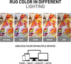 Rugshop Multi Bright Flowers Non Slip Non-Shedding Square Area Rug - Image 5