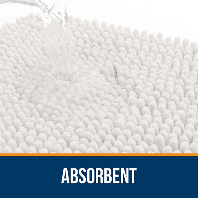 OLANLY Bathroom Rugs 70x46, Extra Soft Absorbent Chenille Bath Rugs, Rubber - Image 4