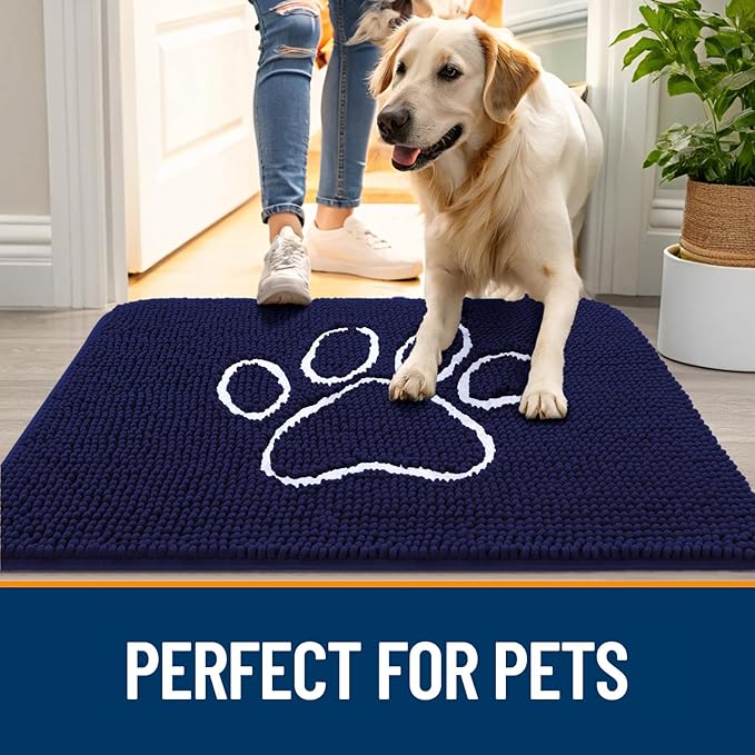 OLANLY Dog Door Mat for Muddy Paws 70x24, Paw Print Design, Absorbs Moisture - Image 6