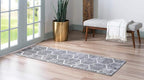 Rugs.com Lattice Trellis Collection Rug – 10 Ft Runner Gray Low-Pile Rug Perfect - Image 4
