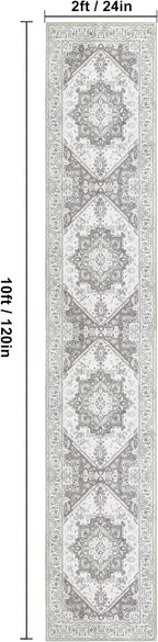 XWZO Runner Rug 2x10ft for Long Hallways, Washable Non-Slip Low Pile Area Rug - Image 2