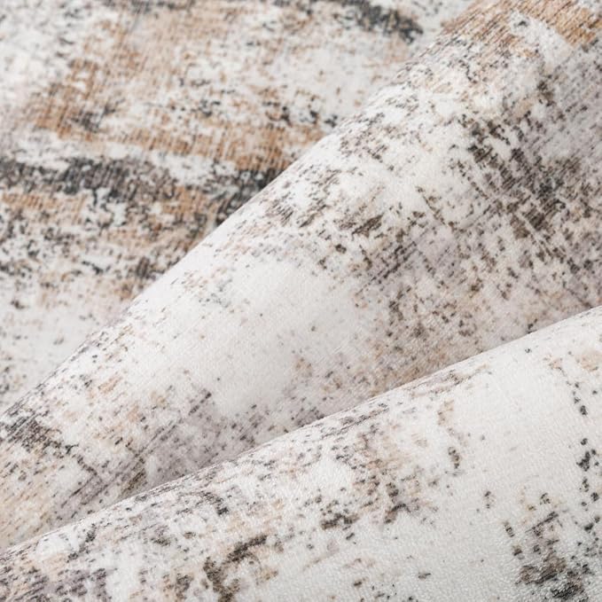 9x12 Area Rug Brown Grey Abstract Living Room Bedroom Washable Carpet Neutral - Image 9