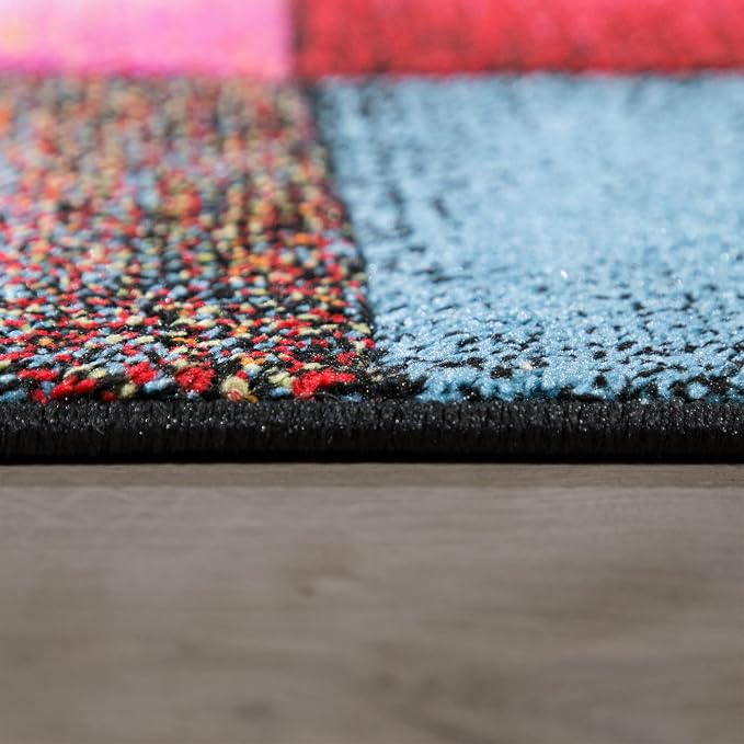 Paco Home Colorful Living Room Rug Checkered Design - Image 4