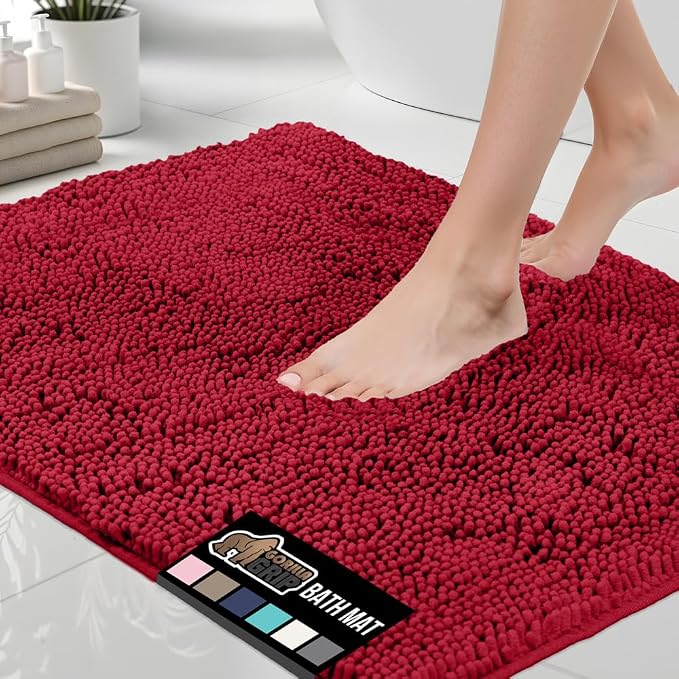 GORILLA GRIP Bath Rug Mat 44x26, Thick Soft Absorbent Chenille, Quick Dry by GorillaGrip