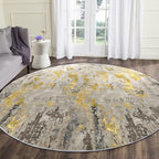 vivorug Round Rug 5ft Abstract Round Area Rug Non-Slip Indoor Carpet - Image 2