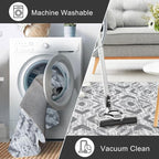 KILOCOCO Boho Entryway Rug 3x5 Area Rug Washable Non Slip Grey Throw Rugs Soft - Image 7