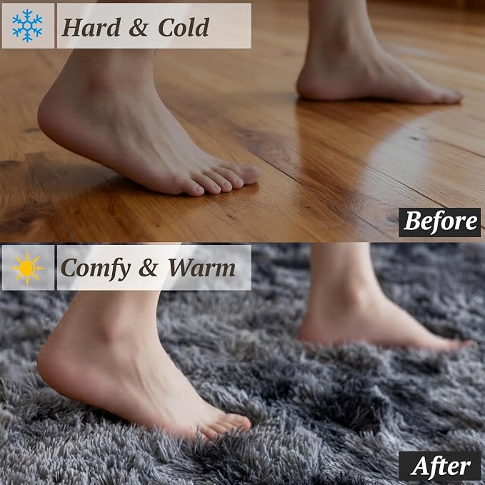 4x6 Area Rugs for Living Room Bedroom, Soft Fluffy Shaggy Bedside Rug, Indoor - Image 6
