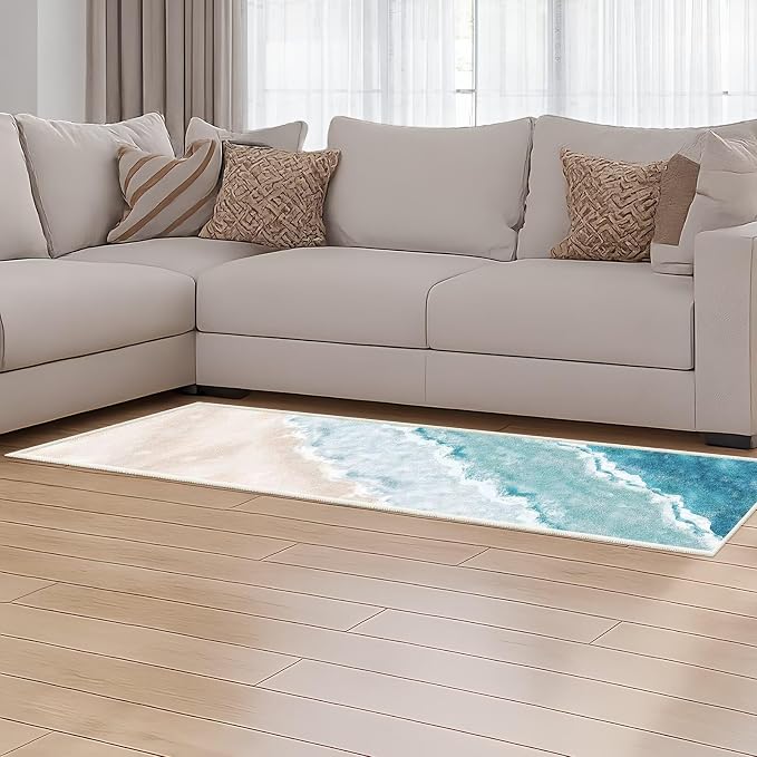 Beach Pattern 2x6ft Runner Rug Non Slip Washable Kitchen Runner Rug - Image 7