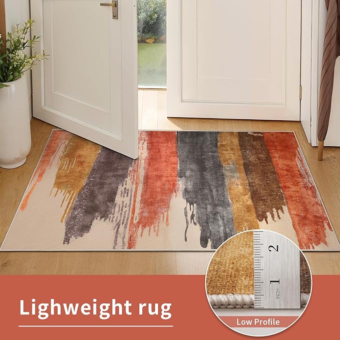 Ciicool Modern Abstract Area Rug 2x3 Washable Small Entryway Rug, Non-Slip Low - Image 5