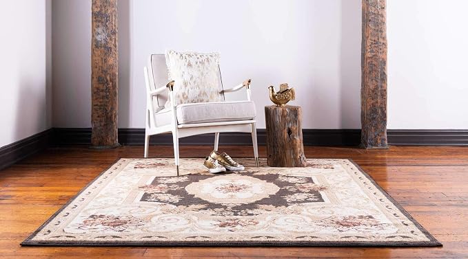 Unique Loom Versailles Collection Traditional Classic Floral Motif Area Rug - Image 3