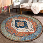 Lahome Boho Washable 4Ft Round Area Rug, Non-Slip Throw Untra-Thin Small Round - Image 4