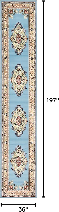 Unique Loom Reza Collection Traditional Persian Style Area Rug, Runner 3' 0" x - Image 2
