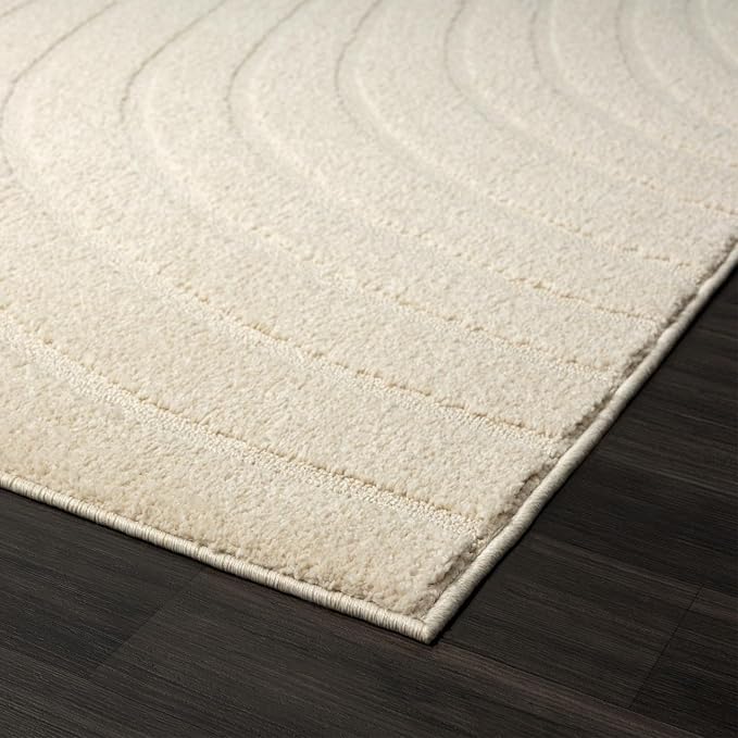 LUXE WEAVERS Modern Geometric Wave Cream 2x3 Area Rug - Image 6
