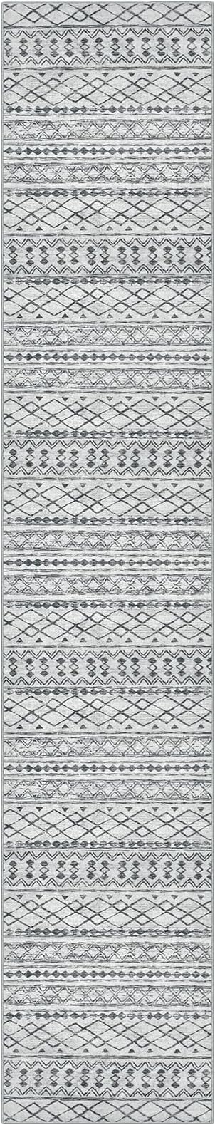 KUTA Long Hallway Runner Rug 2.6x14 Non-Slip Washable, Moroccan Vintage Beige - Image 8