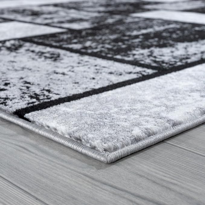LUXE WEAVERS Modern Geometric Squares 10007 Gray 5x7 Area Rug - Image 5
