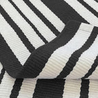 KOZYFLY Black and White Striped Outdoor Doormat 27.5x43 Inches Area Rug - Image 6