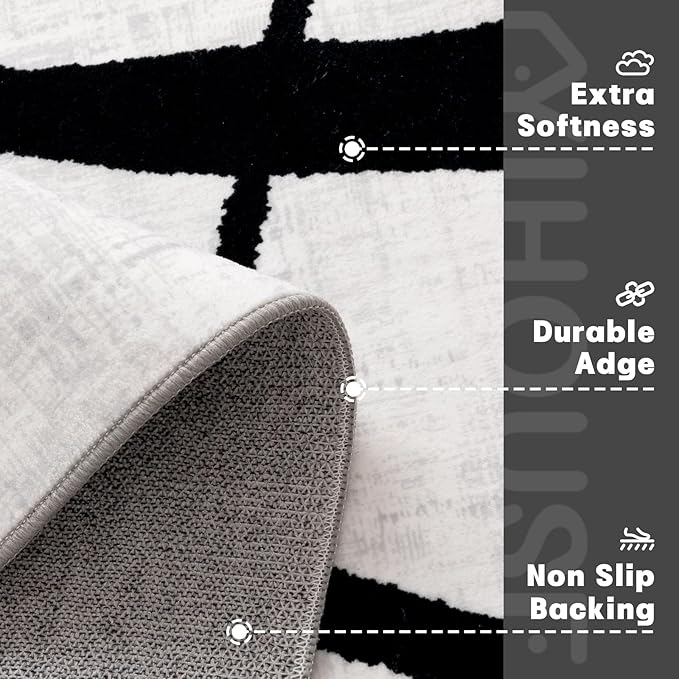 YIHOUSE Curve 9x12ft Modern Washable Area Rug - Image 5