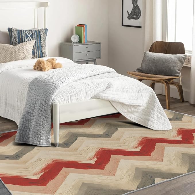 Chevron Pattern Rug, 4x7 Rug, Farmhouse Stripes Rugs - Image 3