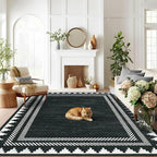 Modern Low Pile Non Slip 5x7 Machine Washable Living Room Area Rug Foldable - Image 7