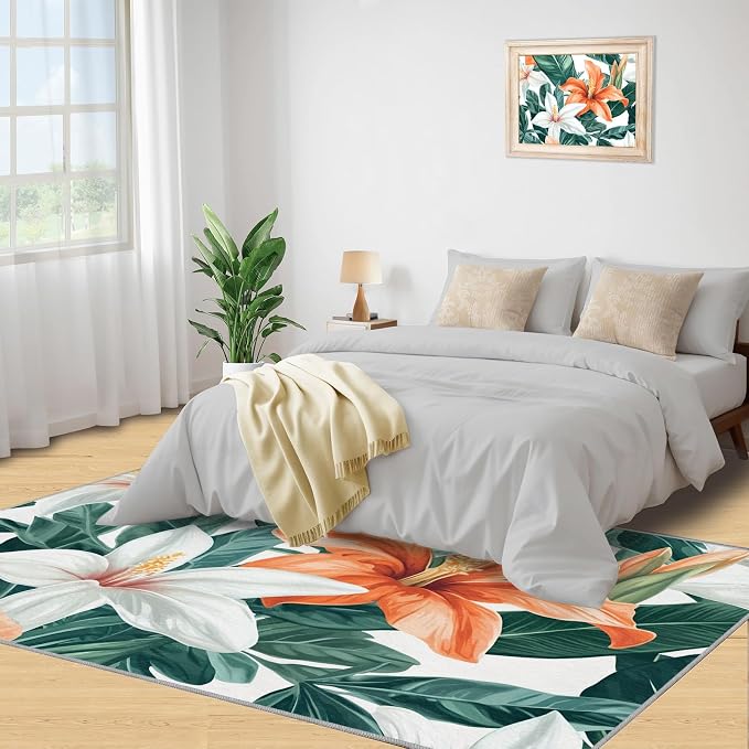 Lily Flowers Rugs for Bedroom - Image 4