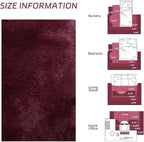 duduta Burgundy Plush Area Rugs - Image 2