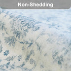 FMFUNCTEX 4x6 Washable Area Rug Blue Neutral Vintage Non Slip Low Pile - Image 8