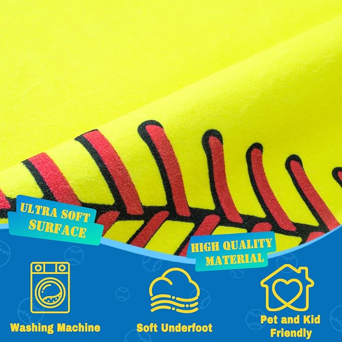 Soft Area Rugs for Bedroom, Softball Gifts for Softballs Lovers, Kids Toddlers - Image 8