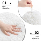 White Bathroom Runner Rug 24x59 Non Slip Fluffy Long Bath Mat - Image 4