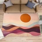 Boho Sun Area Rugs 3x5ft, Minimalist Line Boys Rugs by Unknown
